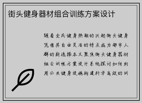 街头健身器材组合训练方案设计